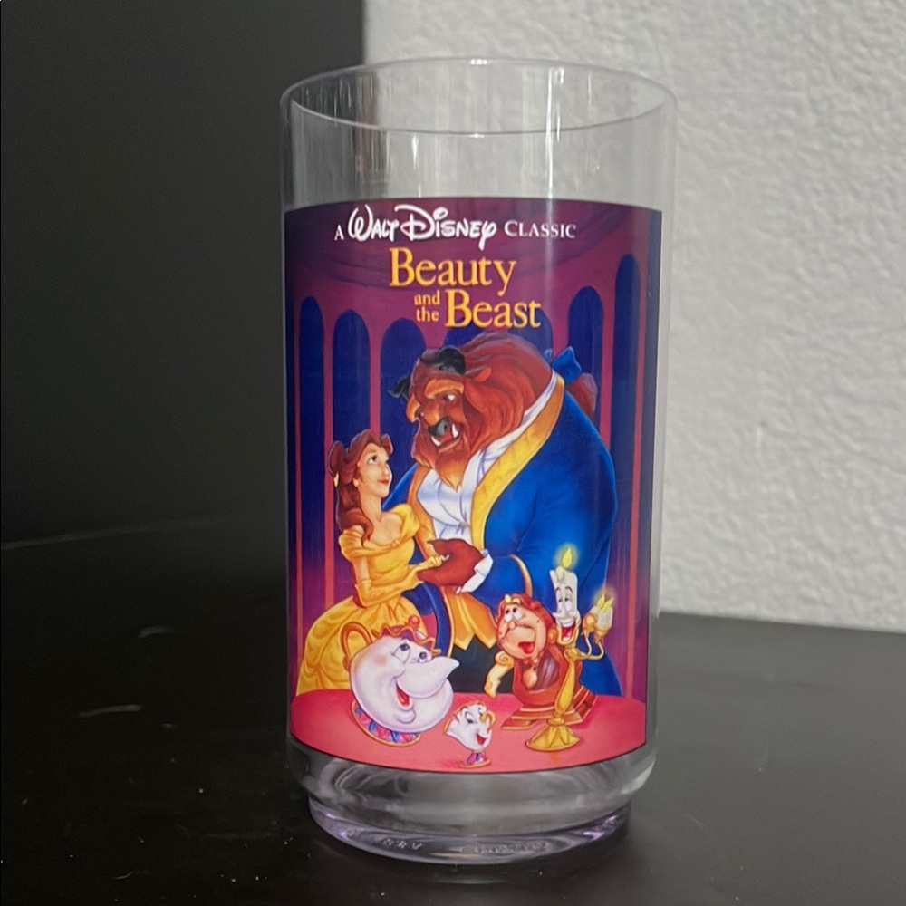 Vintage Disney Beauty and the Beast Promotional Glass